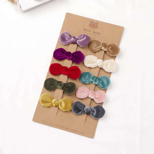 Corduroy fabric hair clip 20605 creative sweet baby bangs clip solid color small ear clip