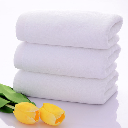 Pure cotton white towel, thick and absorbent, soft face towel, hotel and guesthouse bathroom supplies, manufacturer wholesale, embroidered logo