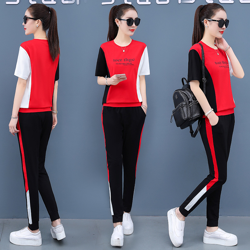 胖妹妹顯瘦套裝夏裝2020新款大碼女裝胖mm心機運動休閑兩件套洋氣