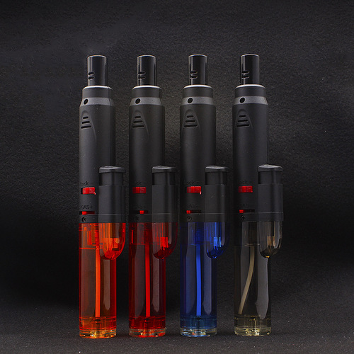 CW013 long transparent inflatable straight-in lighter, fire-locking cigar moxibustion lighter