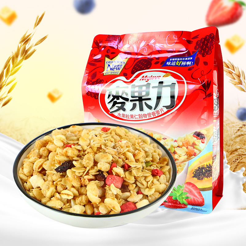 台灣進口 麥果力水果谷物麥片250g 即食沖飲雜糧兒童早餐即食麥片
