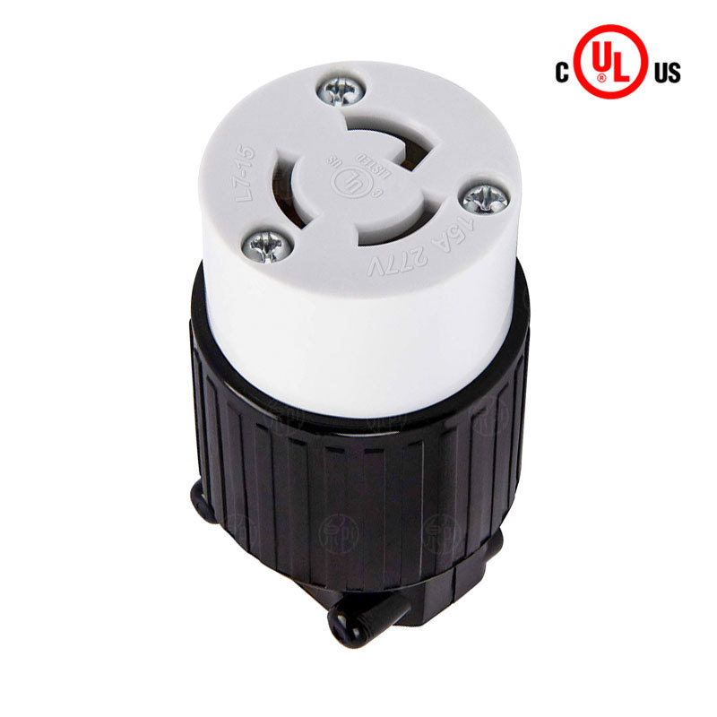 NEMA L7-15R美国工业插座大电流连接器 15A 277V对插式母座LK7313