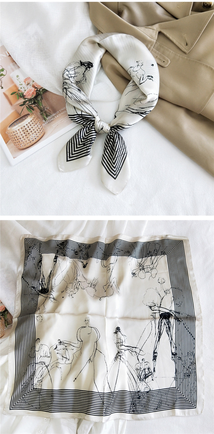 Small Square Silk Fashion Scarf display picture 31