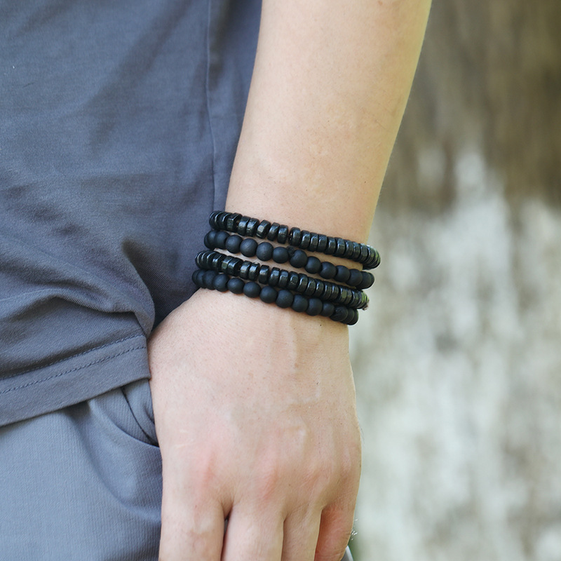 Punk style retro woven suit cowhide simple menu0027s bracelet