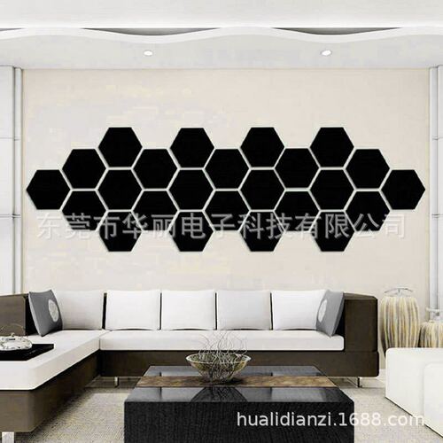 Export Trade Hexagonal Mirror Wall Self-Adhesive Sticker Mirror Wall Sticker Decoration Home Use Splicing Full Body Mirror Soft 