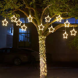 小彩灯闪灯串灯满天星灯户外树木亮化灯雪花星星灯挂件装饰灯