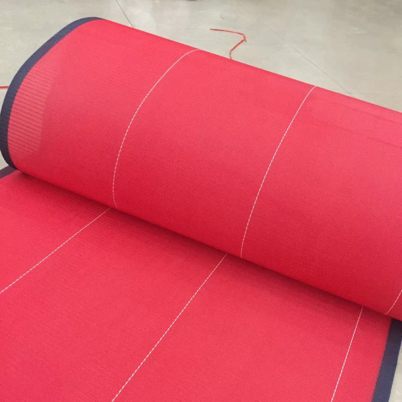 熔喷布聚酯输送带 红色纺粘无纺布网帘 口罩熔喷布专用输送带