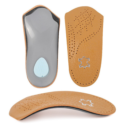 Arch insole yellow leather arch half pad flat foot insole men and women invisible non-slip thickened arch half pad