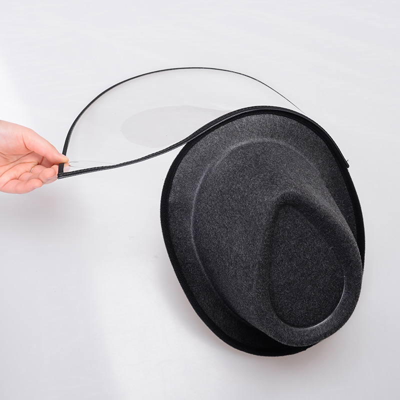 防飞沫帽子防唾沫可拆卸防护帽带面罩防疫传染帽隔离罩疫情防护帽