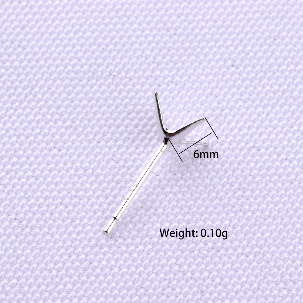 6g Weight Auricular Needle Support Jewelry Making Type 10 PCS/Package Quantity 925 Sterling Silver Material Solid Color Pattern Simple Style, Classic Style Style Plating Craft 10 PCS/Package 925 Sterling Silver Solid Color Auricular Needle Support Ornament Needle 2