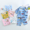 2020 summer new pattern children Air conditioning service Cotton silk Thin section suit Cotton silk suit baby Three Quarter Sleeve Home Furnishings