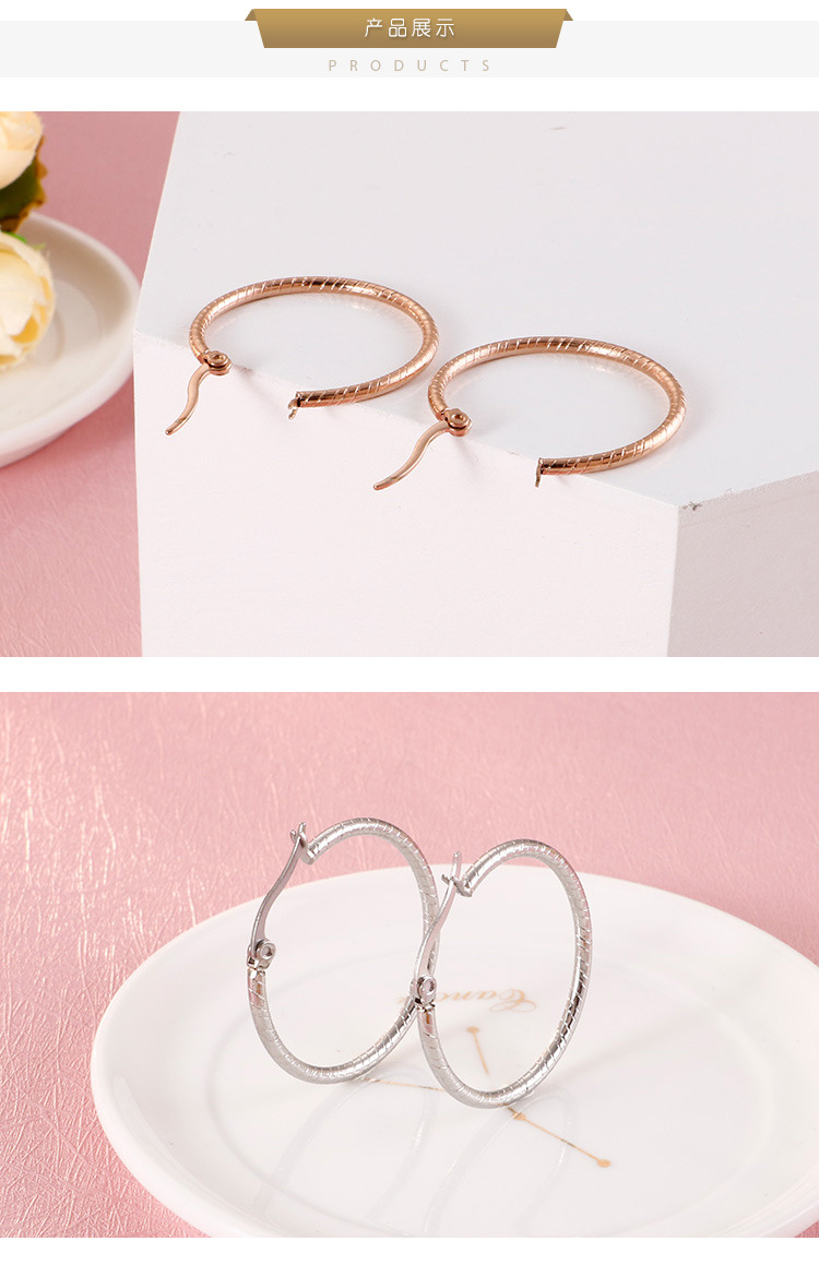 Simple Stainless Steel Hoop Earrings Wholesale Nihaojewelry display picture 4