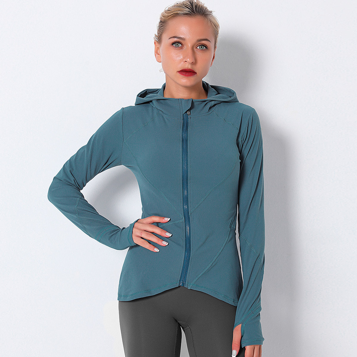 fall/winter zipper quick-drying fitness long sleeves yoga top  NSNS10663