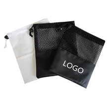 定做網布收納袋滌綸包裝網袋拼接束口袋 抽繩運動網袋可印logo
