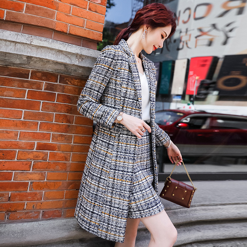 职业气质风衣女中长款外套秋冬新款小个子外衣韩版套装百搭工作服