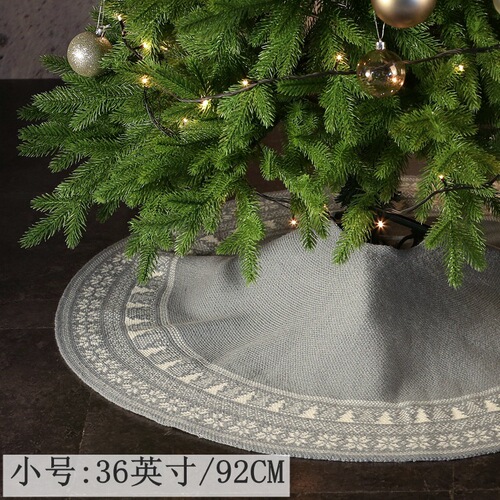 Amazon knitted wool gift Christmas tree skirt decoration festive supplies venue layout retro snowflake 36 inches