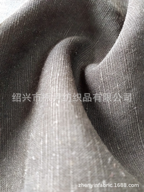 兰精认证21S粘胶天丝亚麻交织衬衫连衣裙面料天丝亚麻竹节面料