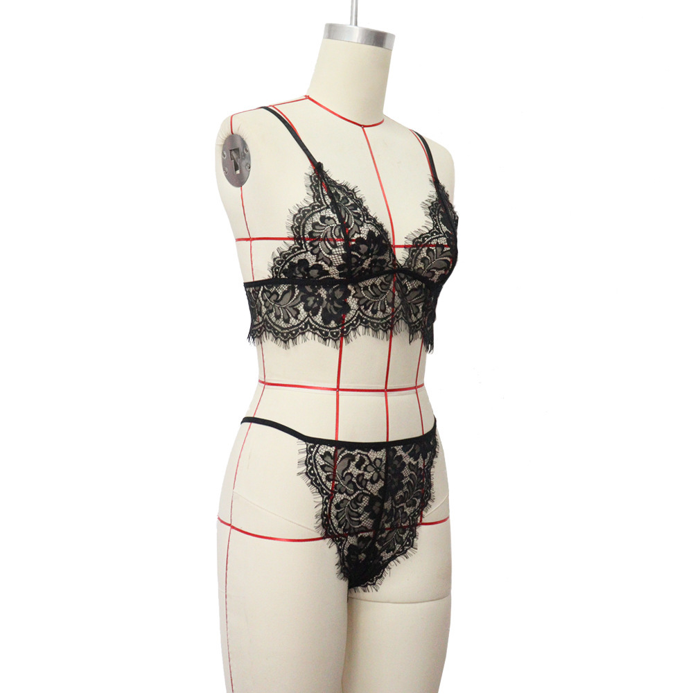Three-point Lace Hollow Sexy Underwear Suit display picture 2