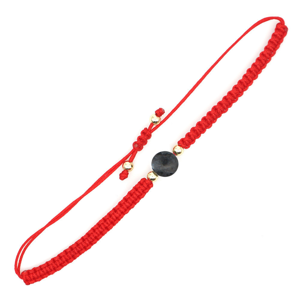 Erdbeer Naturstein Yoga Sieben Chakra Geburtsrot Seil Seil Armband display picture 15