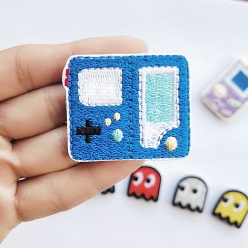 Cartoon computer embroidered chapter video game elements with built-in Velcro stickers for game consoles, shoes and bags