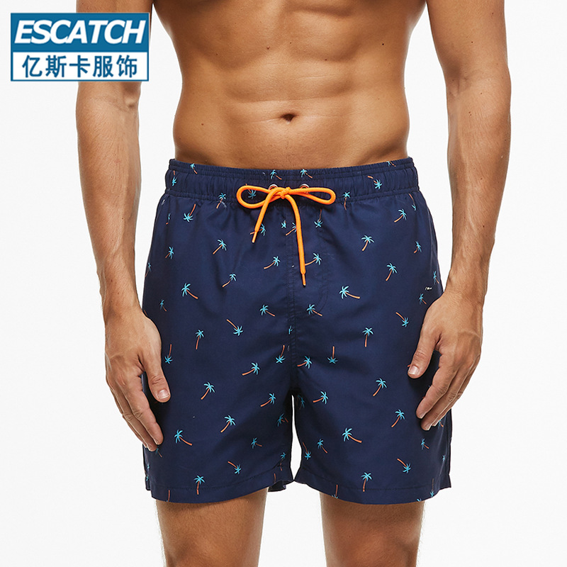 Cross border escape summer new men's beach pants wholesale loose quick drying quarter beach pants