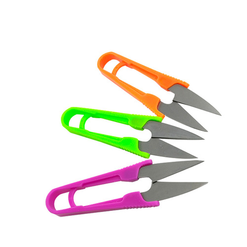 Yarn scissors, U-shaped scissors, cross-stitch U-shaped small scissors, plastic colored yarn, thread ends, fishing line, yarn scissors