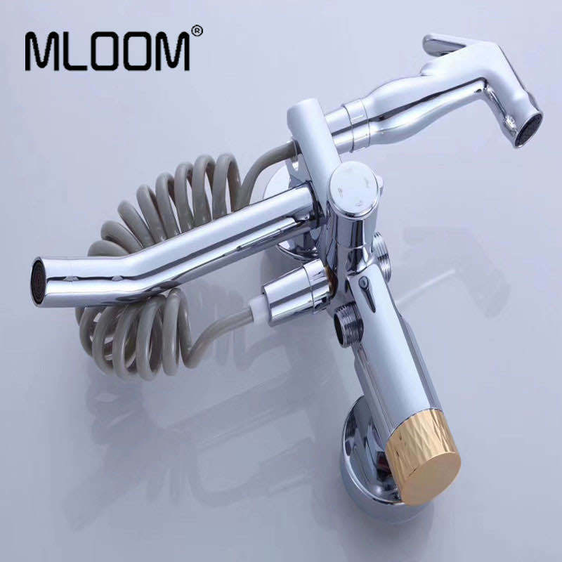 MinLong MLOOM TOILET Knob Golden handwheel)Spray gun Flower sprinkling suit
