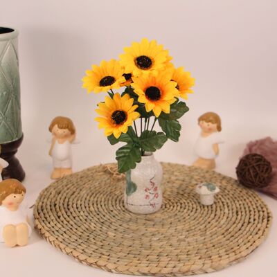 向日葵假花單枝大花頭家居客廳裝飾花人造太陽花婚慶舞蹈道具假花