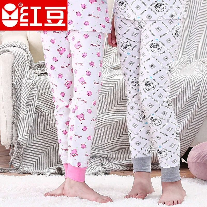 Red Bean Детские нижнее белье из чистого хлопка для мальчиков и девочек среднего и большого возраста, базовое нижнее белье из чистого хлопка, брюки из хлопковой шерсти, штаны из нитей, Детские кальсоны