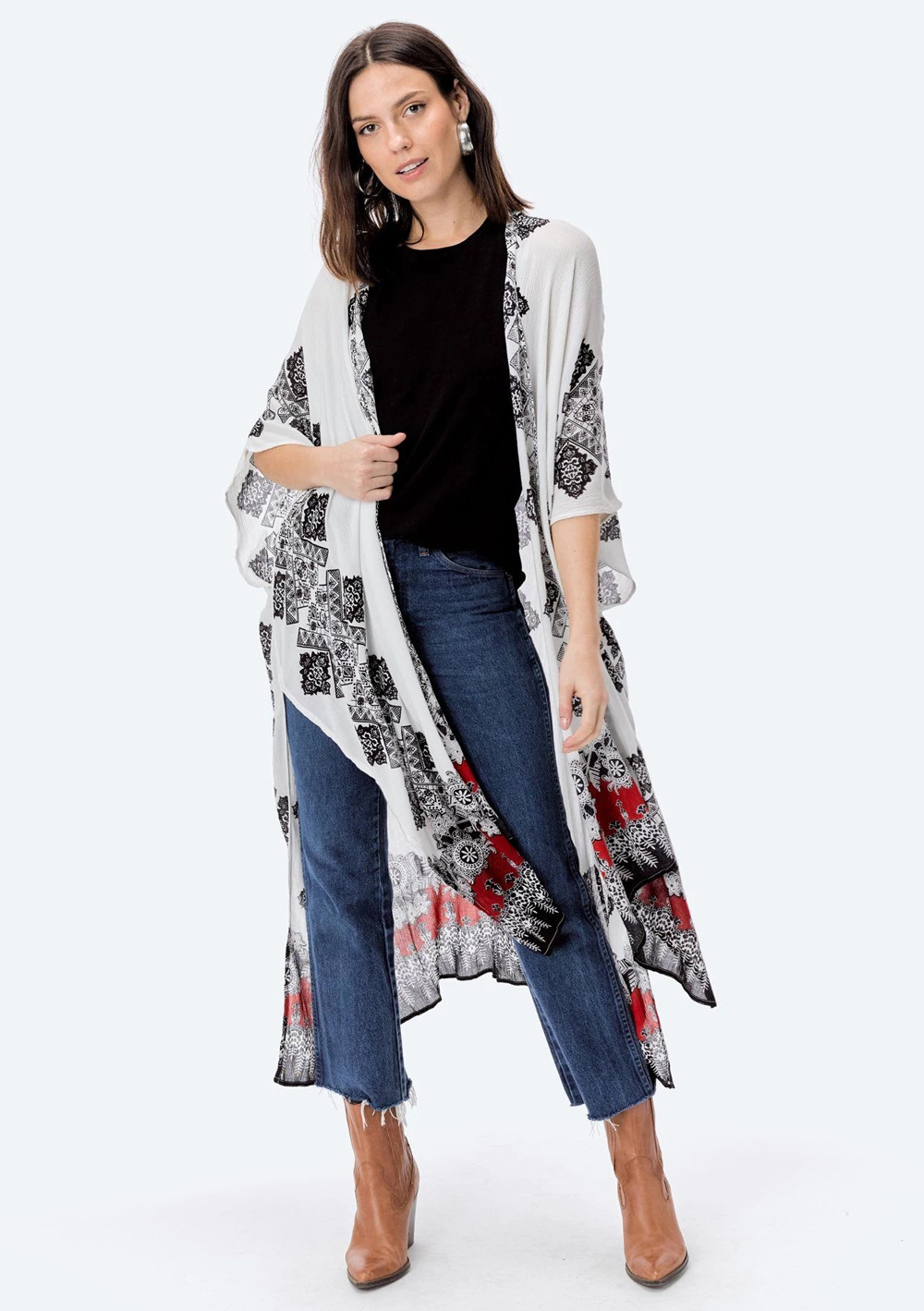 summer women s fashion printed cardigan loose casual beach vacation cover gown NSDF1483