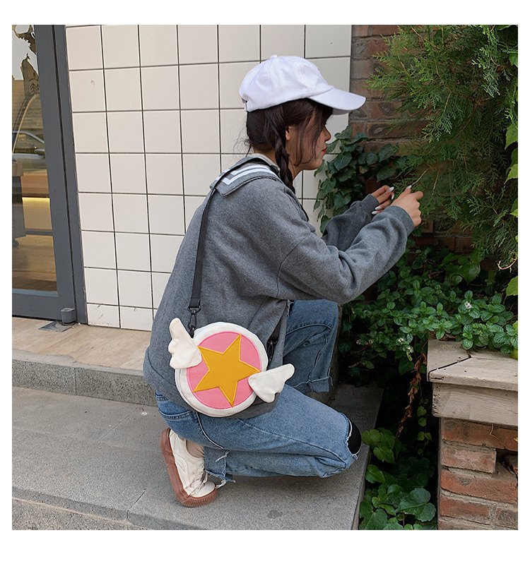 اليابانية أزياء جديد لطيف الكرتون ماجيك ساكورا قماش الكتف حقيبة فتاة لطيف مضحك محفظة بالجملة display picture 15