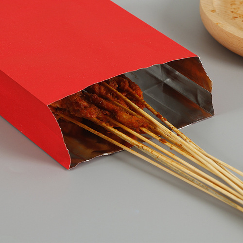 One-time barbecue aluminum foil insulated greasy-proof bag cowhide tin foil fried skewers packing bag takeout fried chicken bag
