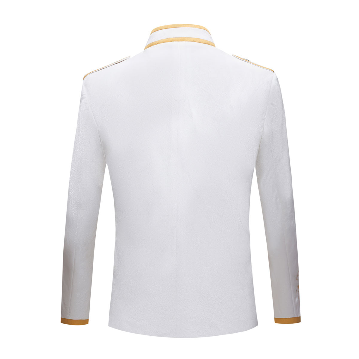 ragazzo Ragazzo Abito da uomo europeo e americano bianco da corte Principe Giacca ricamata in oro Costume da cantante transfrontaliero_voghion.com