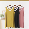 summer new pattern V-neck Vest skirt Korean Edition modal Easy Large Solid Dress comfortable Simplicity Nightdress