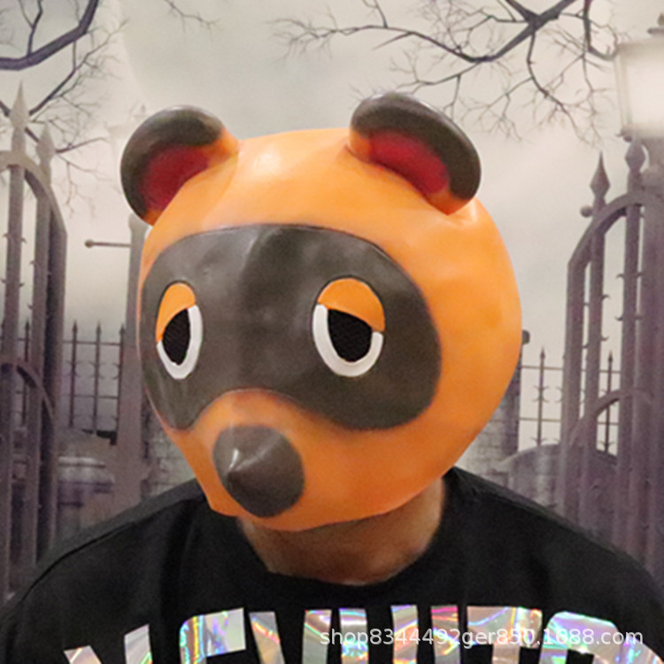 Animal bosque máscara Tom Nook mapache máscara sombrero Halloween Cosplay anime juego periférico