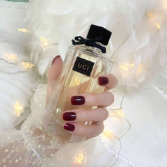 D1深酒紅穿戴甲成品假指甲貼片短款光療純色系列顯手白假指甲廠家