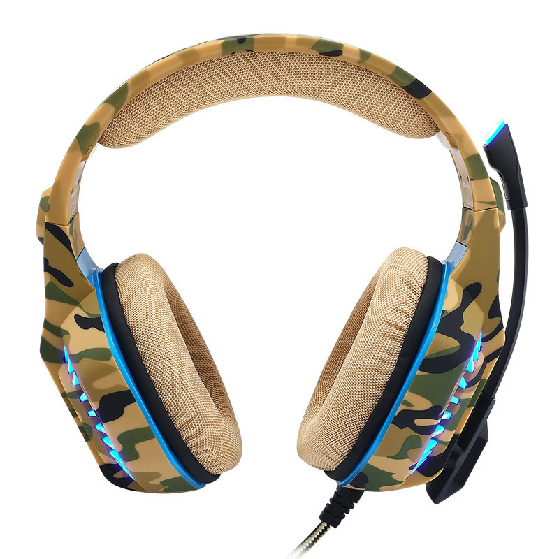 因卓G2000二代沙漠迷彩重低音游戏耳机笔记本台式头戴式耳机厂家