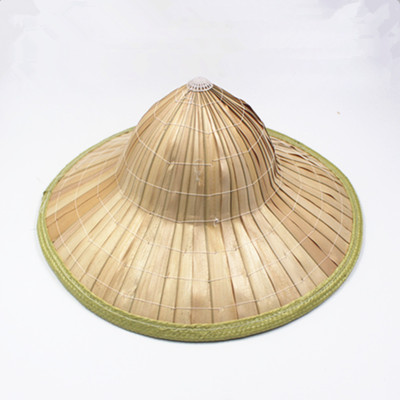 富沥舒农民包边斗笠 竹编草帽 舞台表演竹帽 集体旅游防雨帽 批发