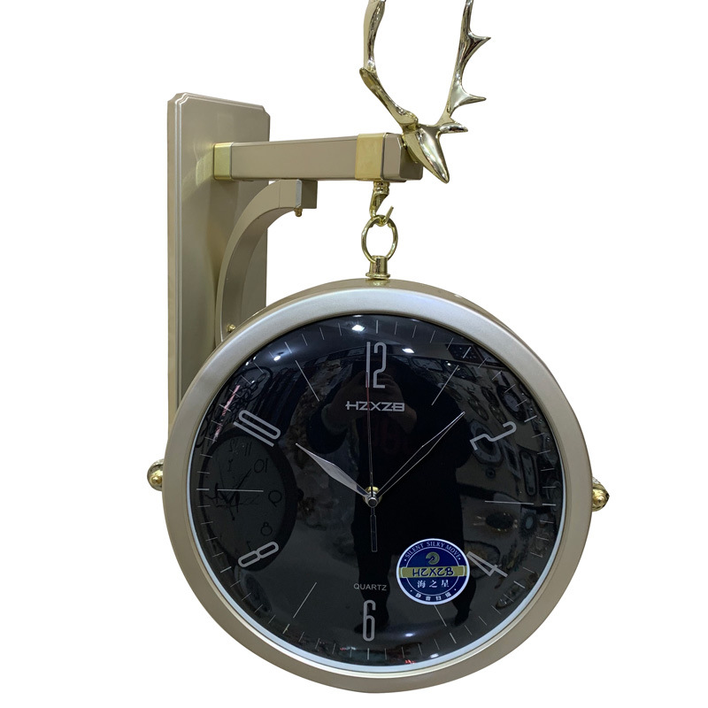 Sea Star European style Deer quartz Wall clock a living room bedroom Mute Clock modern Pocket Watch fashion atmosphere