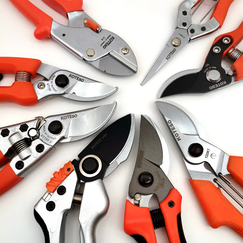 批发KOTESO修枝剪刀园林果园树枝手剪 表面防锈镀铬SK5高碳工具钢