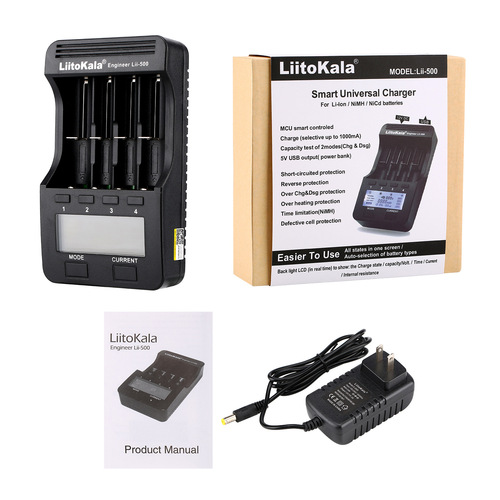 LiitoKala Lii-500 18650 Lithium Battery Charger with LCD Display