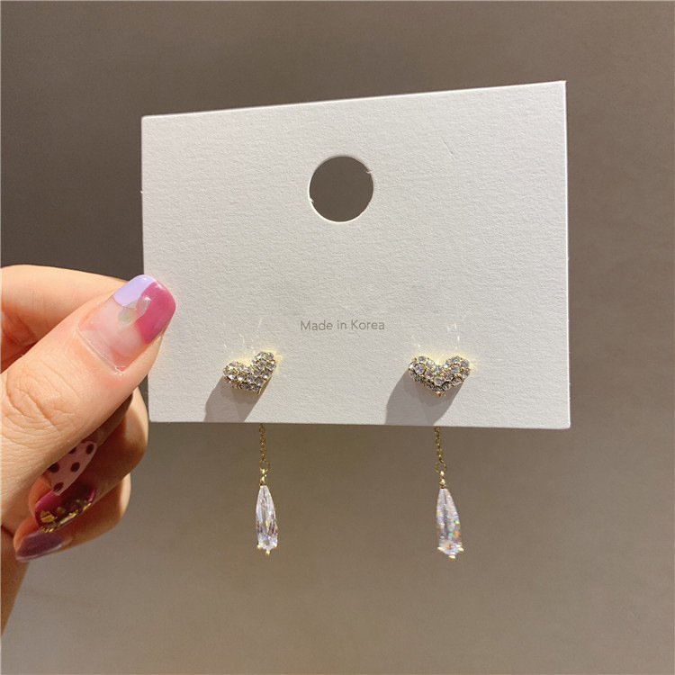 925 Aiguilles En Argent Strass Boucles D'oreilles Longues Pompons display picture 3