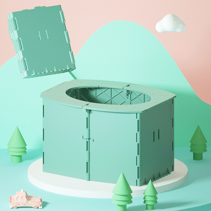 Factory direct supply of children's car folding toilet portable small toilet baby toilet potty with garbage bag