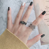 Tide, fashionable retro small design ring, silver 925 sample, on index finger