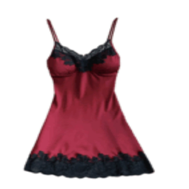 Оптовая продажа европейская и американская сексуальная новая глубокая V-подтяжка кружева ночная юбка стройная имитация шелковая забавная подтяжка платье