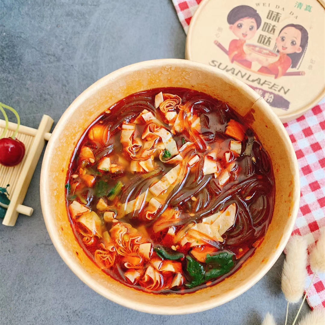 Viedada Sour and Spicy Rice Noodles 136g*6 Packaged in a Whole Carton Sweet Potato Vermicelli Luosifen Leisure Snacks Supply One Piece per Shipment