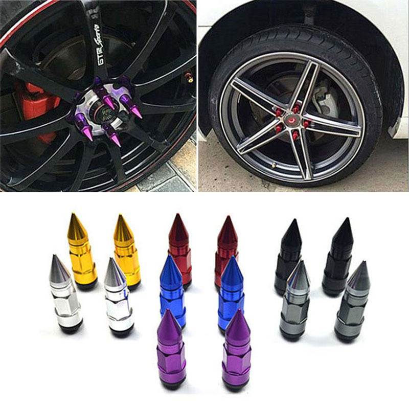 通用汽车改装轮胎轮毂螺母加长尖头螺丝个性防盗彩色锥体螺母定制