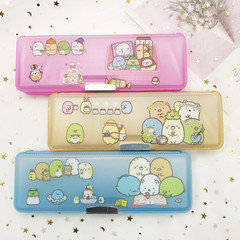 卡通筆盒生物雙面文具盒角落鉛筆盒 學生多功能鉛筆盒帶卷筆刀