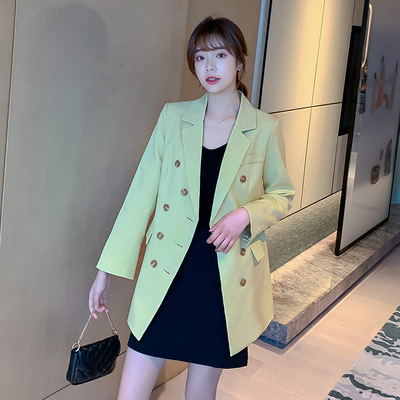 Autumn woman 2020 new pattern Mid length version leisure time suit coat Korean Edition fashion singleton jacket temperament man 's suit