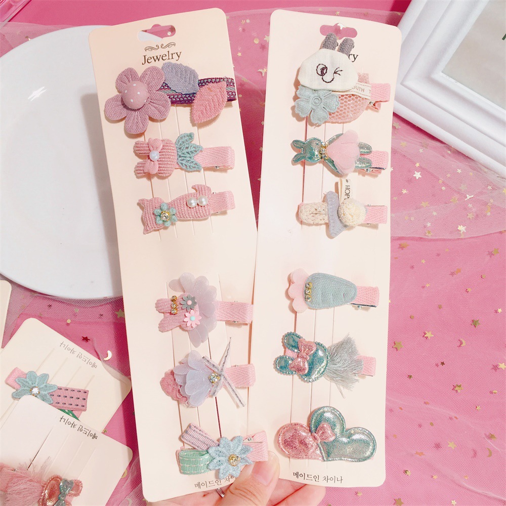 Korean Hot Sale Set Hairpin Cute Side Clip Flower Duckbill Clip Cartoon Fashion Bangs Clip Wholesale Nihaojewelry display picture 4